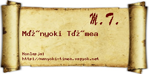Mányoki Tímea névjegykártya